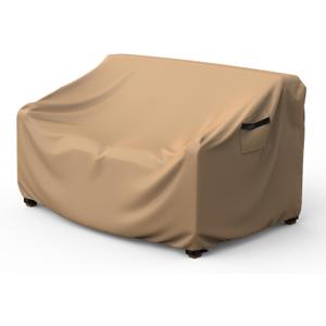 Mrrihand Heavy Duty Patio Sofa Cover, 3-Seater Outdoor Sofa Loveseat Cover, Outdoor Patio Furniture Cover with Air Vent and Handles, 60" L34" D30" H, Brown