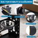 FORUP All-Metal Elevated Dog Bowls, Heavy Duty Cold-Rolled Steel Frame, 6-Height Adjustable Raised Feeder Stand with 2 Stainless Steel Bowls, Anti-Slip Rubber Feet for All Breeds (2.5"-12.2")