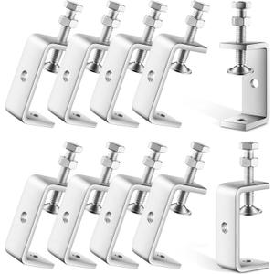 10 Pcs 304 Stainless Steel C Clamp Mini Tiger Clamp 1Inch Heavy Duty Metal U Clamps with Stable Wide Jaw Opening for Mounting Metal Working Woodworking(10 Pcs, 2 9/16 Inch)