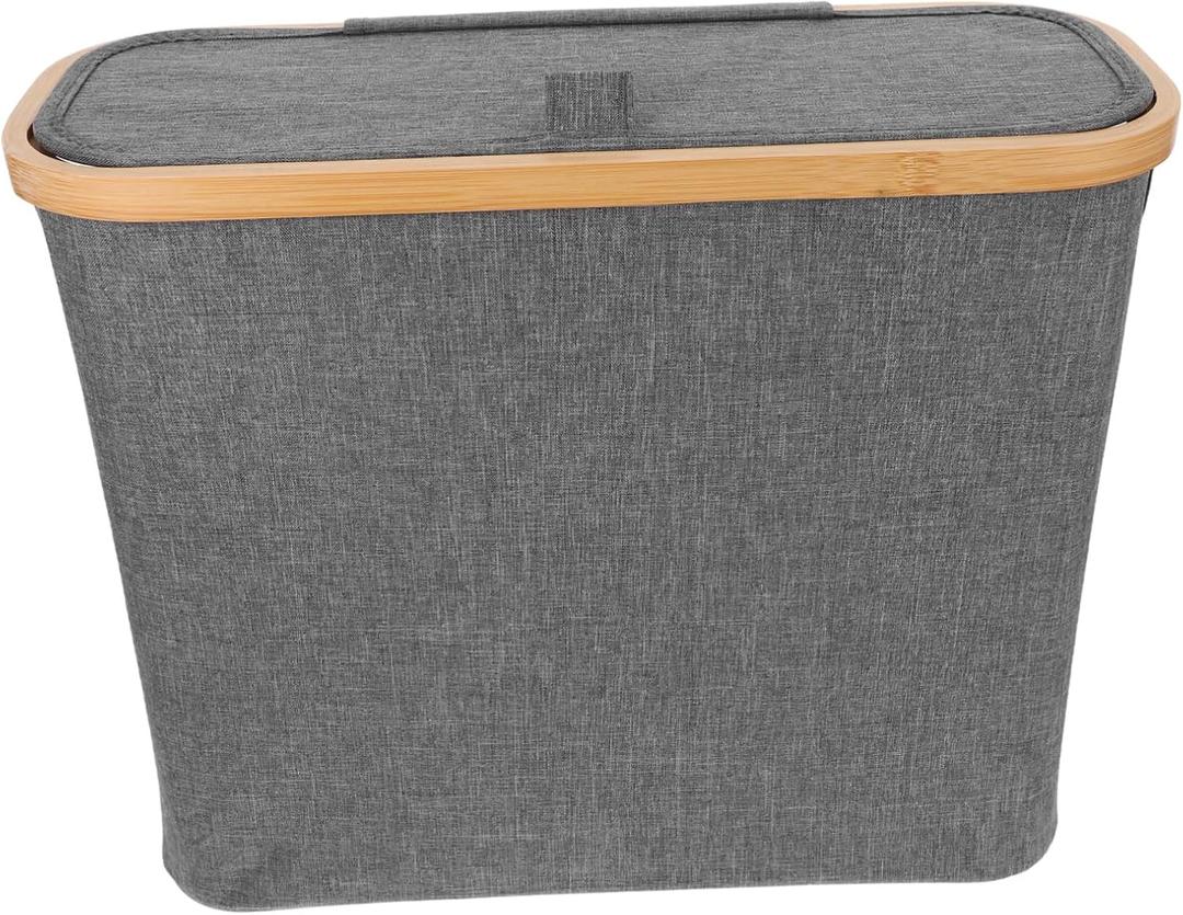 Gadpiparty Fabric Toilet Paper Holder Bathroom Laundry Storage Paper Bin Lid Modern Design