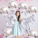 KatchOn, Large Metallic Silver Balloons - Pack of 6 | 4D Silver Round Foil Balloons for Birthday Decorations | Shiny Foil Balloon for Engagement, Bridal Shower, Graduation Decorations 2026, Ramadan
