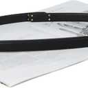 Women's Skinny Leather Belt With Adjustable Gold Alloy Turn-lock Rhinestone Buckle For Dresses, Jeans (Black)