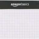 Amazon Basics Quad-Ruled Graph Paper Pad with Sturdy Back, Perforated, 8.5" x 11.75", White, 100 Sheets/Pad, 2-Pack