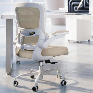 TRALT Office Chair Ergonomic Desk Chair, 330 LBS Home Mesh Office Desk Chairs with Wheels, Comfortable Gaming Chair, High Back Office Chair for Long Hours (Beige), Pack of 1