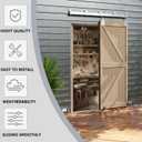 JUBEST 6.6FT Box Rail Exterior Barn Door Hardware Kit, Heavy-Duty Silver Sliding Barn Door Track System, Wall Mount Door Hardware Kits (Door Not Included)