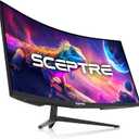 Sceptre 34-Inch Curved Ultrawide WQHD Monitor, 3440 x 1440, R1500, Up to 180Hz/165Hz, DisplayPort x2, 100% sRGB, 1ms, Built-in Speakers, Black (C345B-QUT168 Series)