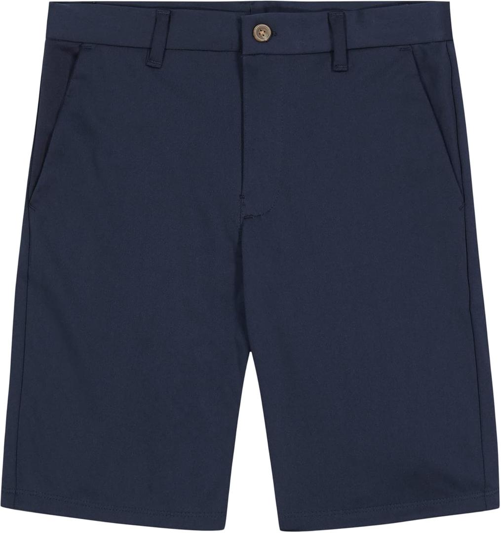 Nautica Boys School Uniform Flat Front Twill Short (Blue)