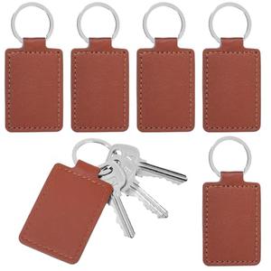 Qianyu 25 Pcs Blank Leather Keychains PU Key Fobs with Ring Rectangular Leather Key Fob Universal Keys Chain Holder Keychain Kit for Keychains Making DIY Craft Working Supplies Gifts Birthday