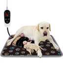 furrybaby Pet Heating Pad, Waterproof Dog Heating Pad Mat for Cat with Durable Anti-Bite Tube Indoor for Puppies Dogs Cats (1 Pack Black, 40 X 28in, Temp Adjustable)
