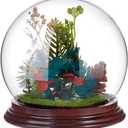 PH PandaHall 4.5x4.4 Cloche Glass Dome Display Clear Dome with Base Mini Crystal Display Case Vintage Style Centerpiece Stand Bell Jar for Watch Jewellry Miniatures Figurines Display