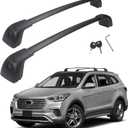 Autekcomma Heavy Duty Roof Rack Cross Bars, Compatible with 2019-2023 Hyundai Santa Fe & Santa Fe Hybrid, Anti-Corrosion Aircraft Aluminum Black Matte with Anti-Theft Locks Max Loading Up to 300 lb