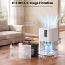 Air Purifier for Home Large Room Up to 1750ft, HEPA with Sleep Mode, Air Cleaner with Aromatherapy for Office, Living Room, Bedroom, Remove Smoke Odor, Home Pets, White