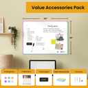 Dry Erase Board for Wall, 24" x 18" Double-Sided Hanging Magnetic Whiteboard with 6 Markers, 6 Magnets and 3 Mini Sticky Notes, Large White Board for School, Home, Office, Colorful Frame