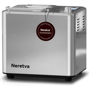 Neretva Bread Maker, 20-IN-1 2LB Bread Machine Dual Heater Bread Maker Machine Automatic with Nonstick Ceramic Pan, 15H Timer & 1H Keep Warm Set, Low Noise, Stainless Steel Breadmaker Recipe-Silver (Sliver)