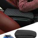 for Bronco Sport Center Console Armrest Cover 2026 2025 2024 2023 2022 2021 Bronco Sport Accessories Black with Pockets Upgrade Arm Rest Pad Console Cushion Lid