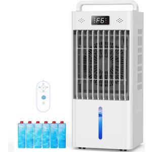 Windowless Portable Air Conditioner with Remote，Evaporative Air Cooler， Swamp Cooler with Water Tank Room Cooling Fan for Home Indoor 12H Timer No Hose Needed