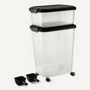 Amazon Basics Pet Food Storage Container Set, 30lbs and 10lbs with Scoop, for Dogs and Cats