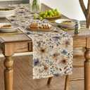 Artoid Mode Poppy Floral 210 GSM Spring Table Runner, Seasonal Summer Fall Kitchen Dining Table Decoration for Home Party Decor 13x108 Inch