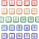 Bright Creations Passport Stamps, City and Country Stamp Set (1 x 1 in, 26 Pieces)