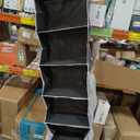 2pcs HANGING CLOTHES VERTICAL STORAGE BOX (5 SHELVING UNITS) DURABLE ACCESSORY SHELVES - EASY SET UP CLOSET CUBBY, SWEATER & HANDBAG ORGANIZER - CLEAN & TIDY WARDROBE, EASY MOUNT, BLACK 