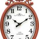 Vintage Metal Wall Clock  Rose Gold Decorative Accent, French European Ornate Design, Silent Non-Ticking Battery Operated for Living Room, Entryway, Bedroom 10.2 Inch