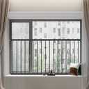 WAOWAO Black Window Safety Guards for Children Kids Child Toddler Pets Proof Extra Wide White Tension Security Window Guard Gate for Home Fit