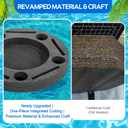 Qinyoung Large Floating Drink Holder Black Floating Refreshment Table Tray Compartment Portable Floating Pool Tray for Swimming Pool Accessories Hot Tub Beach and Party Decor, 19.7 in diameter, 2.36 in height