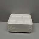 Compostable 5 Compartment Plates Disposable, 10.25 x 8.25 inch, [100-Pack] Heavy Duty Paper Plates with dividers, Sturdy School Lunch Trays, White Large Paper Dinner Plates for Buffet Party