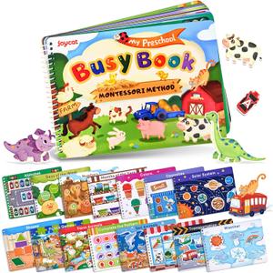JoyCat Preschool Busy Book for Toddlers 3-5, Learning Activities, Educational Sensory Toys, Autism Learning Material, Back to School, Birthdays Presents for Boys Girls