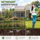 5 Panels No Dig Decorative Garden Fence, 40in(H)11ft(L) Heavy-Duty Rustproof Metal Panels, Outdoor Dog Barrier for Yard & Patio, Landscape, Border| Portable Temporary Fencing