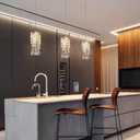 3-Pack Chrome Crystal Pendant Light for Kitchen Island Mini Led Chandeliers