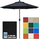 EliteShade USA 10-Year-Non-Fading 9Ft Market Patio Umbrella, UPF 50+ UV Protection Performance Sun Umbrella, Heavy Duty Commercial Grade Outdoor Table Umbrella with Crank & Tilt, Windproof Vented Top for Garden, Pool, Deck and Outdoor Playsets, Black