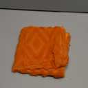 Pallene Orange Throw Pillow Covers 16x16, Soft Plush Faux Fur Decorative Couch Pillow Covers for Sofa Bed Living Room Pillow Cases with 3D Diamond Pattern