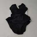 BMJL Women's One Piece Swimsuit Slimming Tummy Control Bathing Suit Deep V Neck Color Block Lace Up Back Swimwear (Blue Green063)