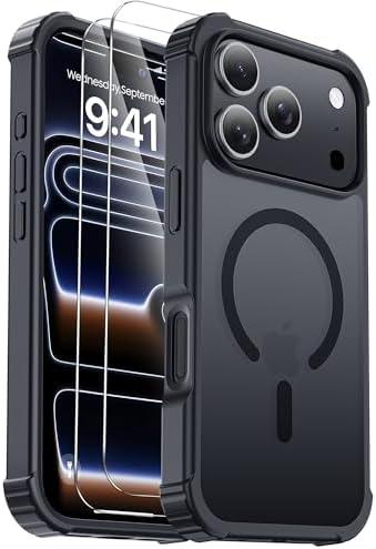 Gotubiim for iPhone 17 Pro Max Case [Compatible with MagSafe] [2X Screen Protectors] [Military Grade Drop Tested] Heavy Duty Magnetic Phone Case for iPhone 17 Pro Max 6.9",Black
