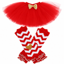 First Birthday Outfit for Baby Girls Summer Tutu Skirt  Leg Warmers Clothes Set Cake Smash Baby Shower Photoshoot Red 1st Birthday 1T