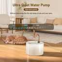 DOOOB Ceramic Cat Water Fountain, 2.1L/71oz Ceramic Cat Fountain, Automatic Ceramic Water Fountain for Cats, Pet Water Fountain with Ultra-Quiet Pump and 3 Filters & 3 Sponges (White)
