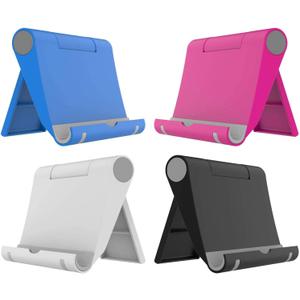4 Pack Foldable Cell Phone Holder - Mobile Stand for Desk & Tablet, Compatible with iPhone 12/11/Xs/X/8 iPad Samsung (4 Color)