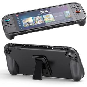 TCMOT Protective Case with Stand for 2025 Nintendo Switch 2, TPU Grip Integrated Cover Accessories, Compatible with Joy-Con Grip Design, Black