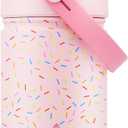 12 oz Kids Water Bottle for School: 2-in-1 Straw Spout Lid, Leakproof, BPA-Free, Easy Carry, Keep Cold 24H, Insulated Stainless Steel Cup for Sports, Camping, Gift for Girls Daughters (Pink Confetti)
