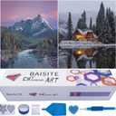 BAISITE Diamond Art Kits for Adults Beginners,2 Pack Round 5D Paint with Diamonds Pictures Full Drill Cross Stitch Home Wall Decor DIY Crafts Kits(12x16 Inches) BSTDPK805-806