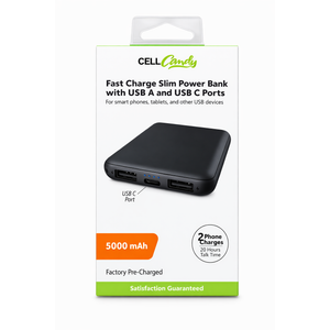 CellCandy Fast Charging Power With USB 5000 MAh