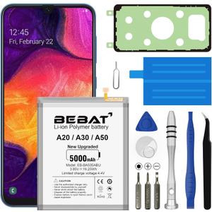 Replacement Battery for Samsung Galaxy A20/A30/ A50,5000mAh High Capacity 0 Cycle Lithium Polymer Battery for Samsung Galaxy A50 A505F /A30 SM-A305 /A20 A205FN A202F /A30s SM-A307 with Tool Kits