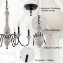 MEIXISUE French Country Chandelier,Farmhouse Vintage Antique Chandelier Pendant Light Fixtures for Kitchen Island Dining Room Living Room Foyer Entryway Office UL Listed, MX-P2122-6OAK