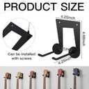 4 Pcs Guitar Wall Mount Hanger Ukulele Metal Stand Holder Ukulele Wall Mount Black Violin Bass Bow Hooks Accessories for Home