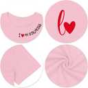 Valentine's Matching Couples Shirts Love Heart Print Graphic Shirt Husband Wife Short Sleeve Tees Tops (Pink, XL)
