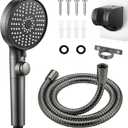 RV Shower Head with Hose, High Pressure Handheld RV Shower Head Replacement with On Off Switch,5 Modes,Power Jet, Camper Shower Head for RV,Travel Trailer,Motorhome,Boat RV Essentials,Gray