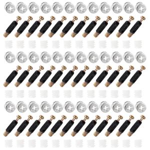 36 Sets 3-in-1 Furniture Connecting Kit, M6 x 35mm Cam Screw Dowel Screws, 15mm Cam Fitting Cam Lock Nuts, with Pre-Inserted Nuts for Cabinet Drawer Wardrobe