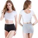wirarpa Women's Cotton Underwear High Waisted Ladies Panties Full Coverage Briefs 4 Pack (M)