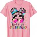Messy Bun Bruh It's My 6th Birthday Girls T-Shirt Pink 6-12 L